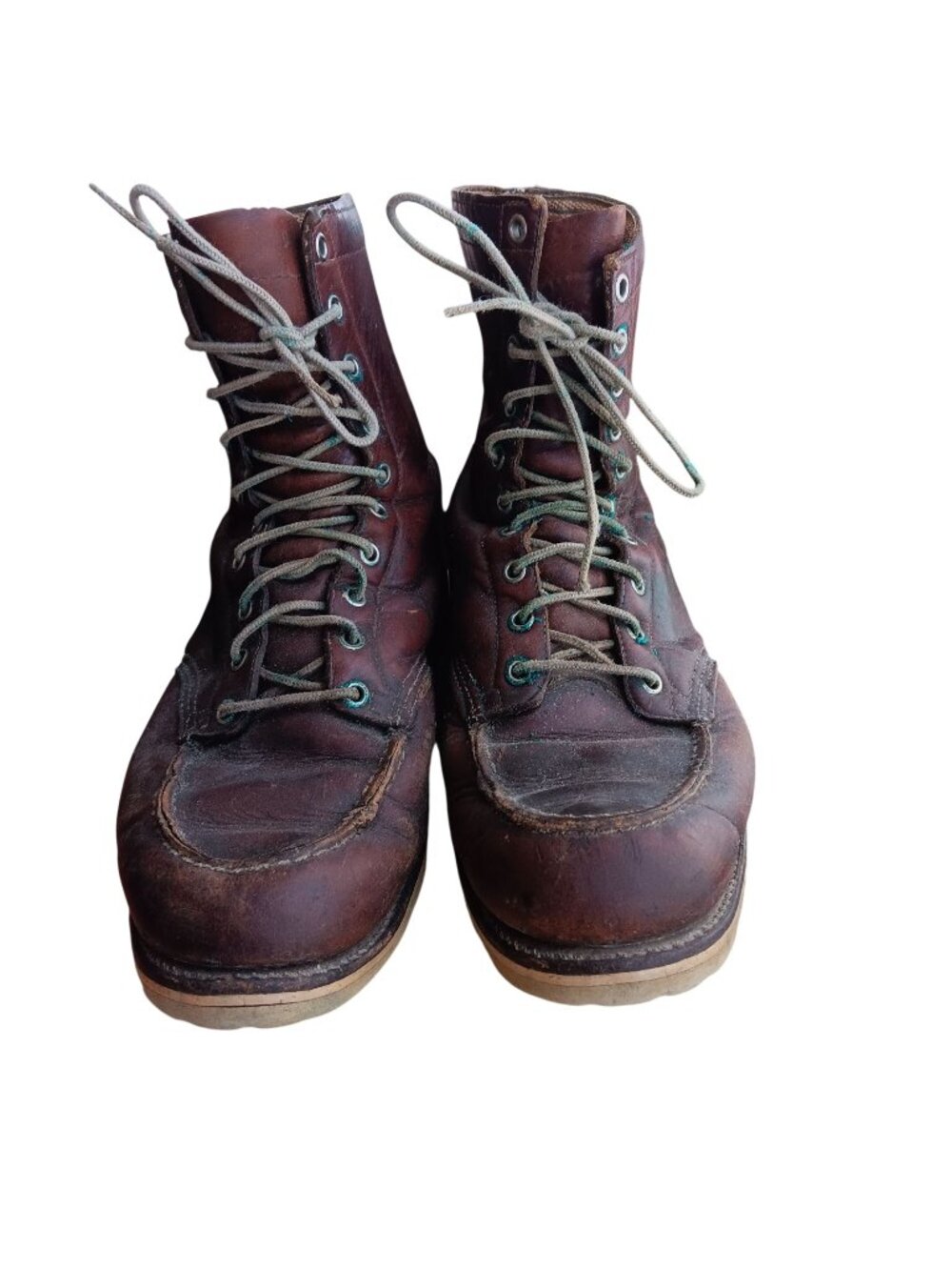 10D Vintage Red Wing 1960's Mens Leather Moc Toe Work Boots Lace-Up Red Lined